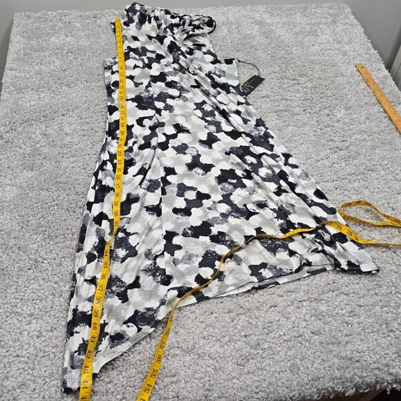 Liv by Habitat‎ Tank Dress Small Cowl Neck Artsy Stretch Asymmetrical Hem Gray - Picture 11 of 13